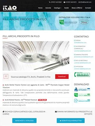 Sito web per azienda specializzata nella commercializzazione e vendita di prodotti per Ortodonzia