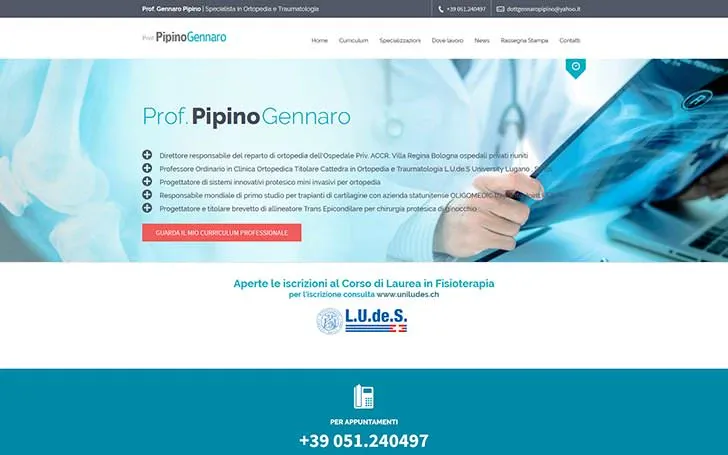 Sito internet per medico chirurgo Specialista in Ortopedia e Traumatologia