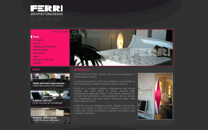 Sito internet per architetto specializzato in interior design